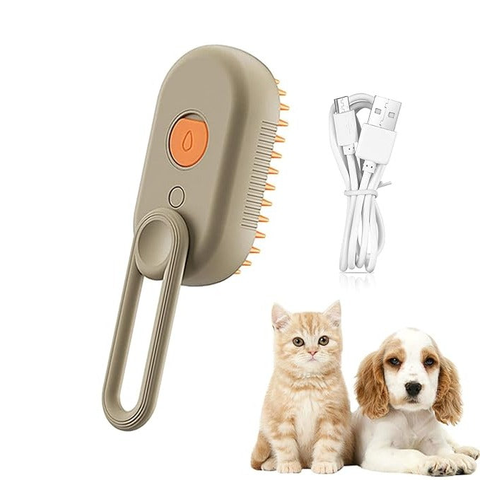 2-in-1 Pet Grooming Brush with Steam Spray & Hair Removal Comb - Effortless Pet Care Tool for Dogs & Cats