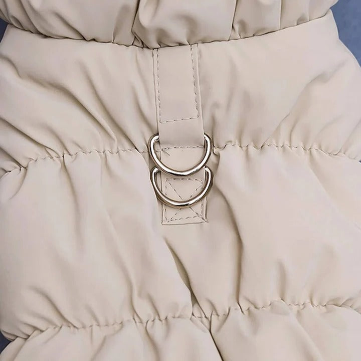 Winter Jacket for Dogs and Cats with Built-in Leash Ring - Warm, Stylish, and Functional Pet Outerwear