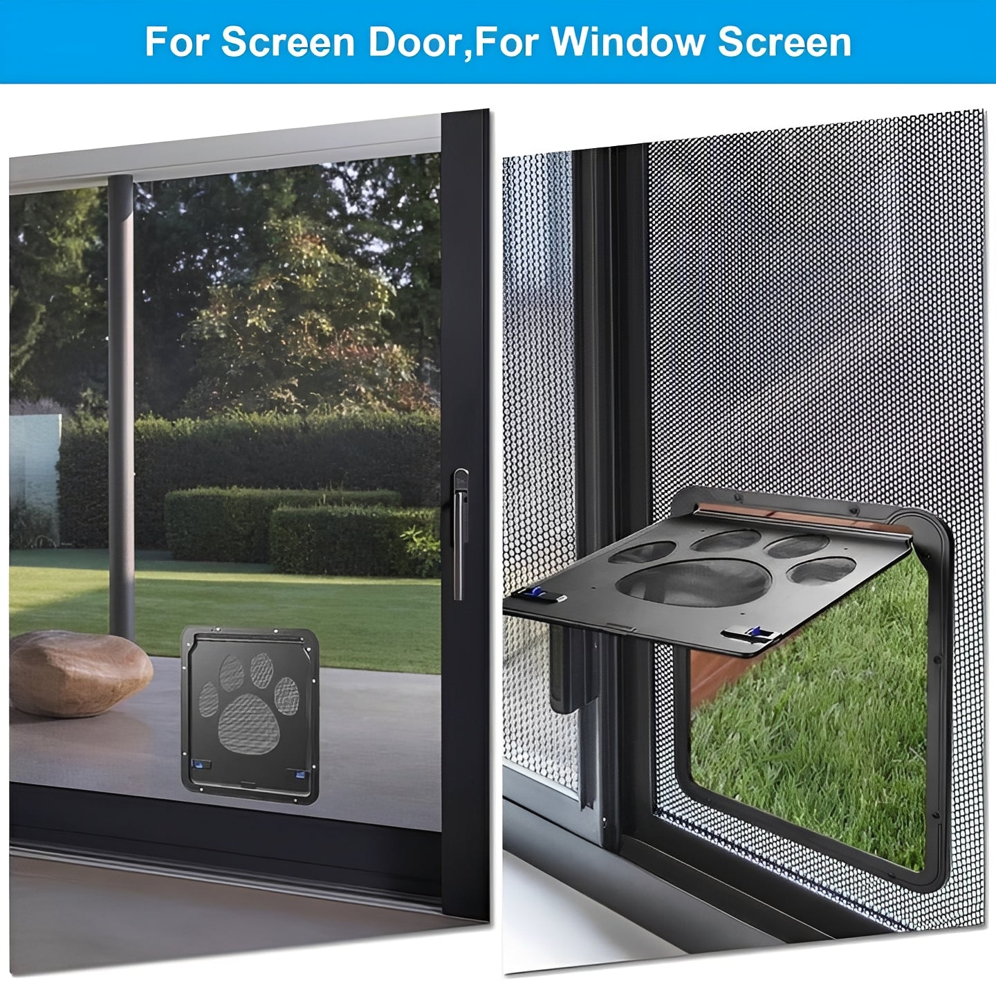 Durable Pet Screen Door Insert with Mesh Flap – Ideal for Dogs and Cats | Easy Install, Weather-Resistant, and Secure