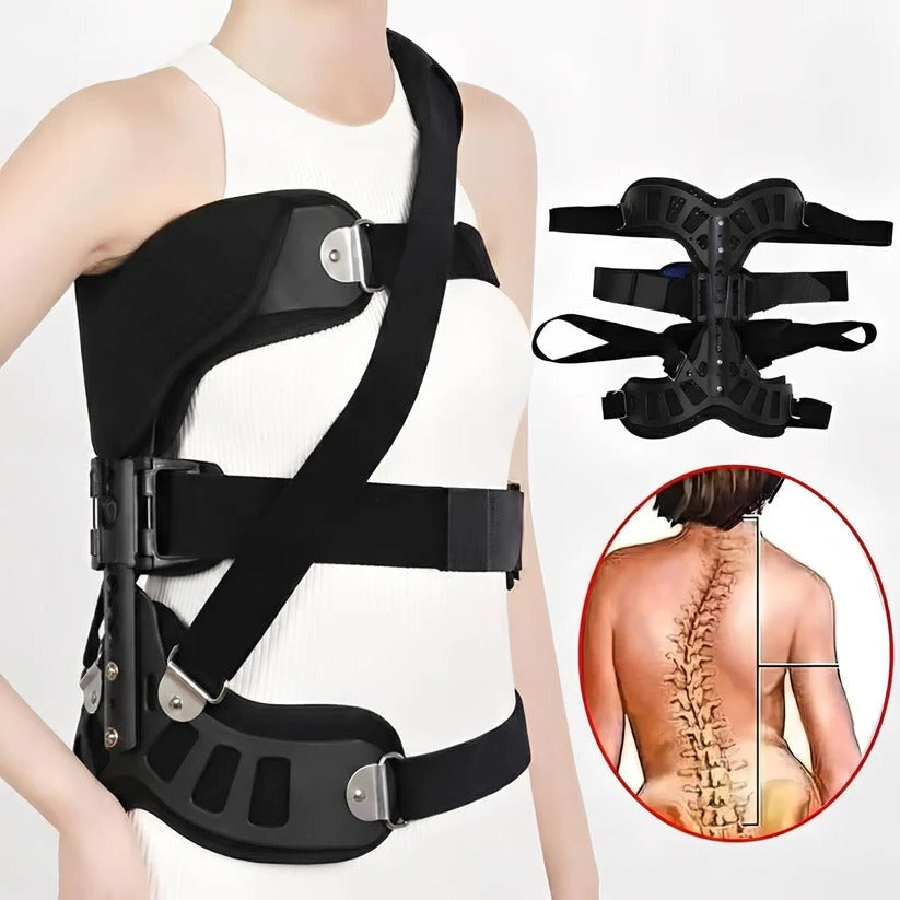 Adjustable Spinal Support Brace with Height Control & Ergonomic Posture Correction - Ideal for Back Pain Relief