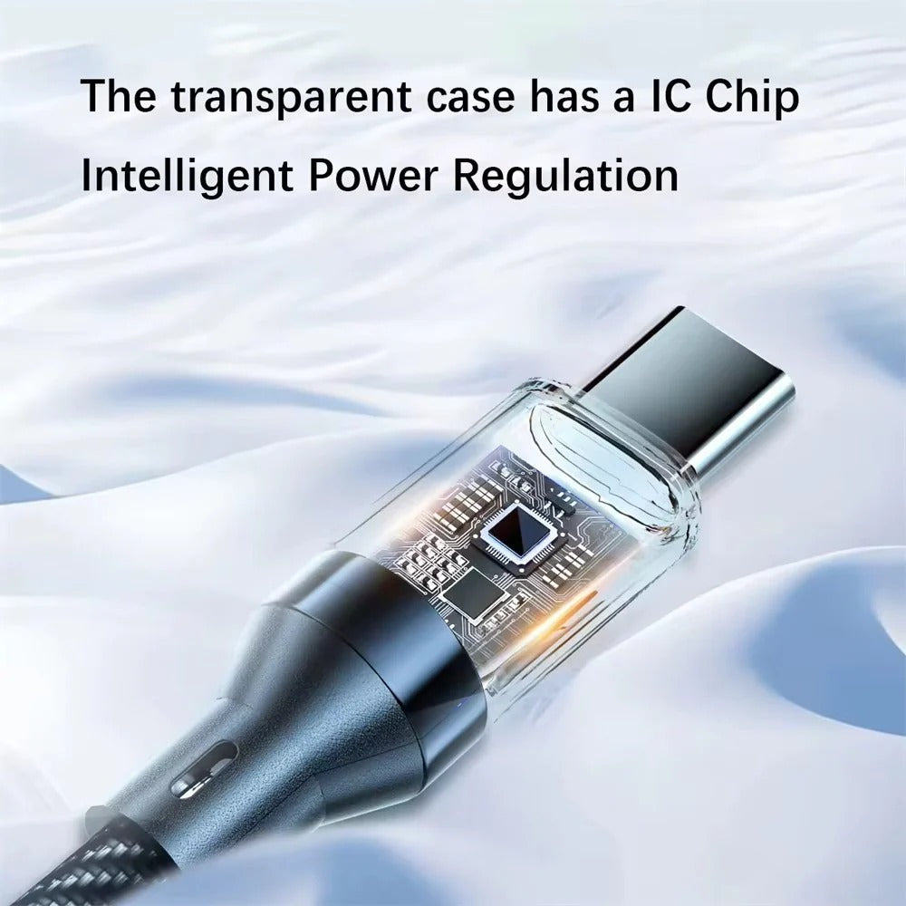Type C Fast Charging Cable with LED Power Display - High-Speed Data Transfer & Durable Design