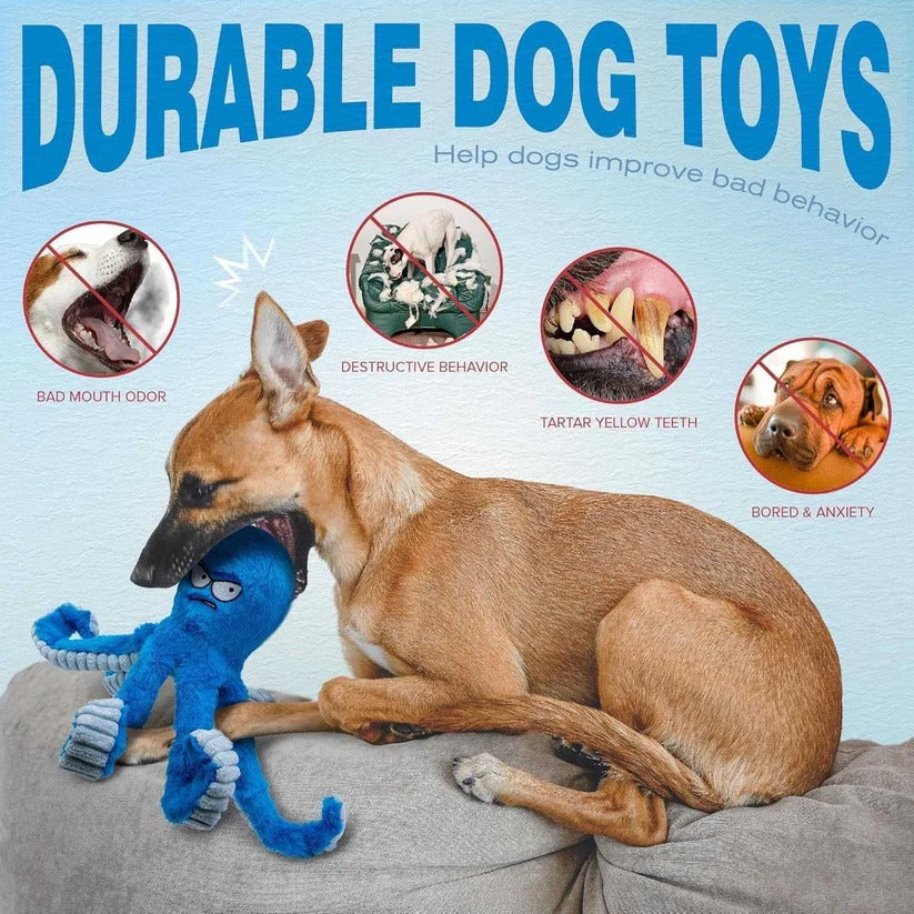 Interactive Squeaky Plush Dog Toy - Crinkle & Chew Features for Engaging Playtime