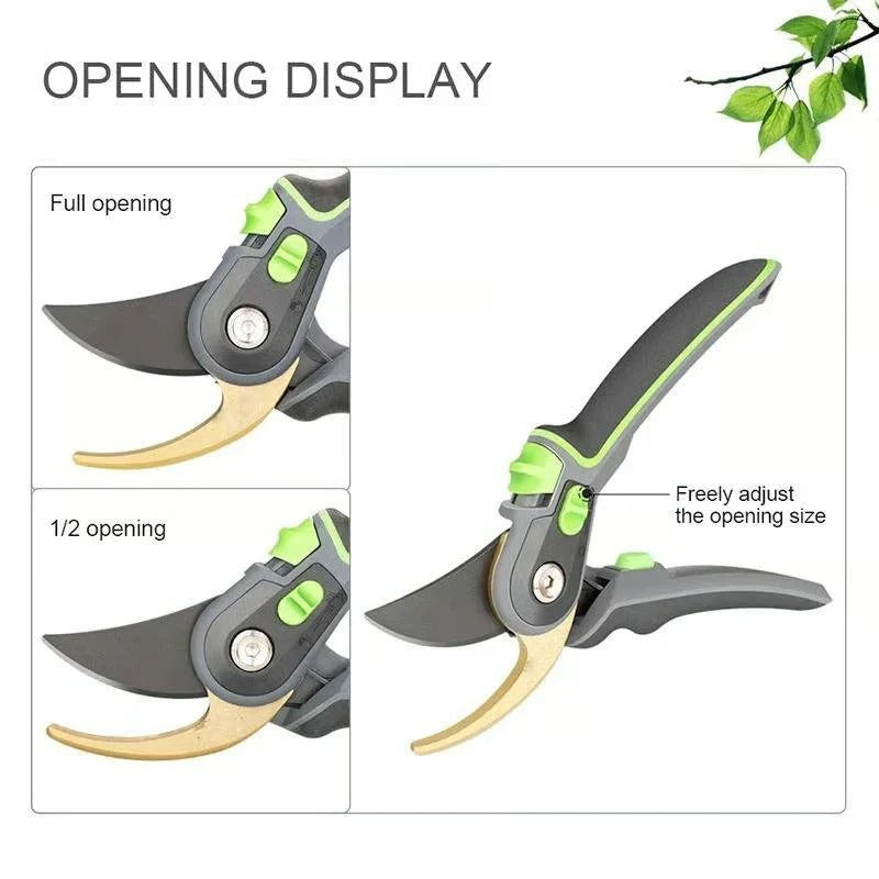 Ergonomic Steel Blade Pruning Shears - Effortless Cutting with Comfortable Grip