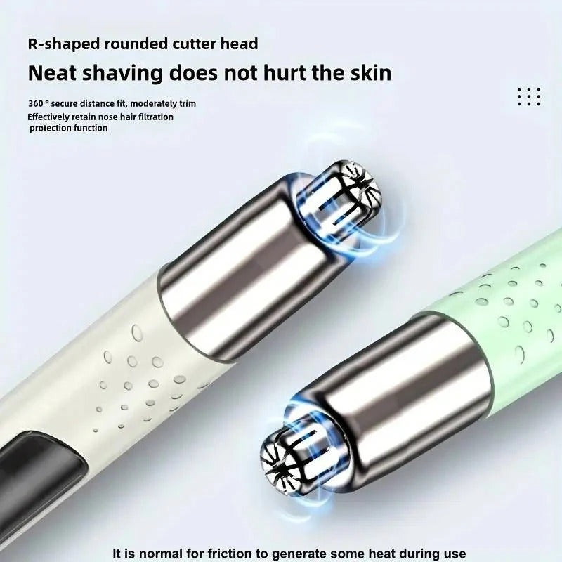 Unisex USB Rechargeable Nose and Ear Hair Trimmer - Precision Grooming Tool for Men and Women