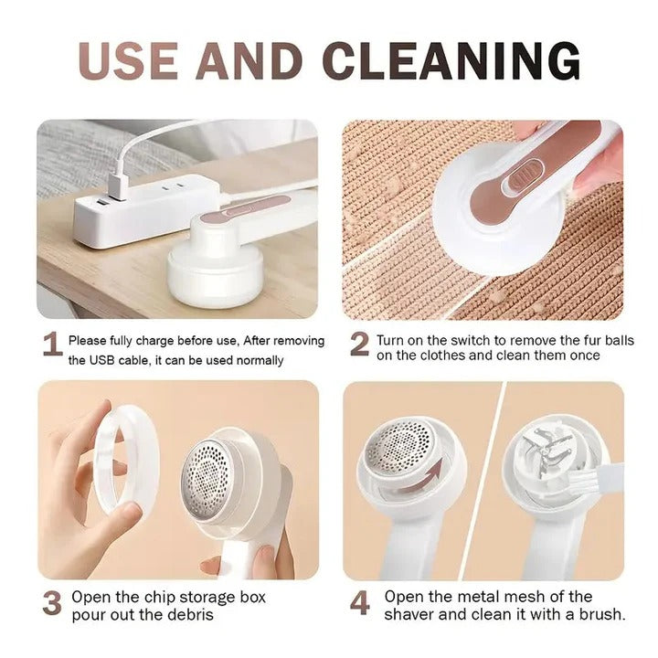 Rechargeable Electric Lint Remover for Garments & Upholstery - Effortless Fabric Care Tool