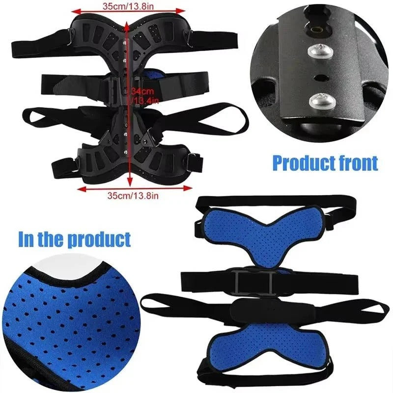 Adjustable Spinal Support Brace with Height Control & Ergonomic Posture Correction - Ideal for Back Pain Relief
