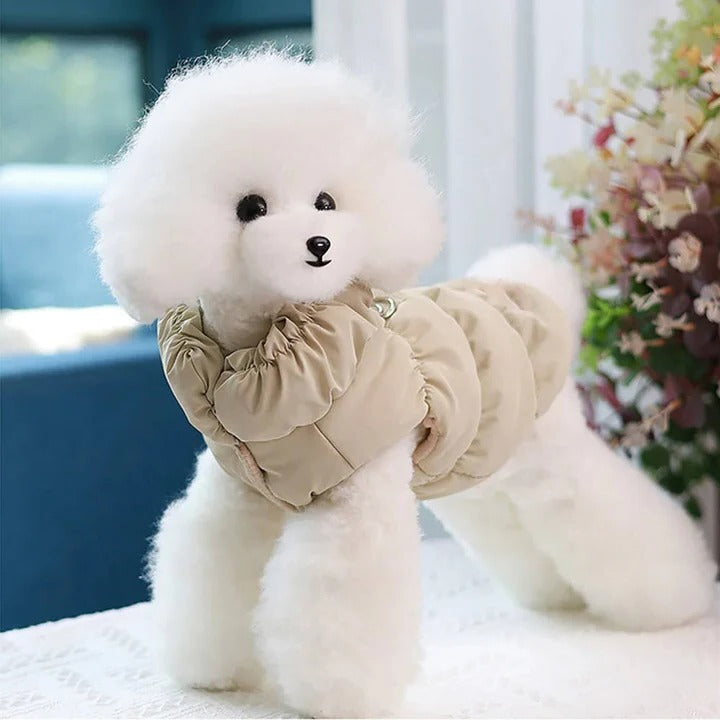 Winter Jacket for Dogs and Cats with Built-in Leash Ring - Warm, Stylish, and Functional Pet Outerwear
