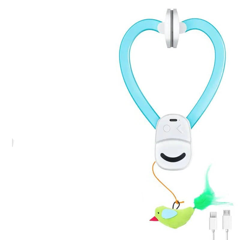 Automatic Rotating Feather Cat Toy with Clip Mount & Timer – Engaging Interactive Play for Cats