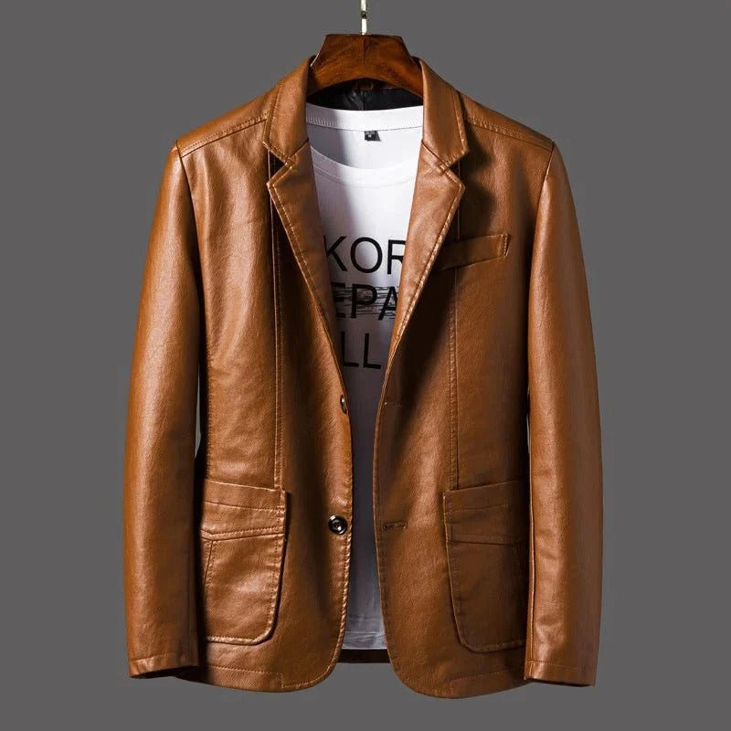 Men's Classic Genuine Leather Jacket - Timeless Style & Premium Quality Outerwear