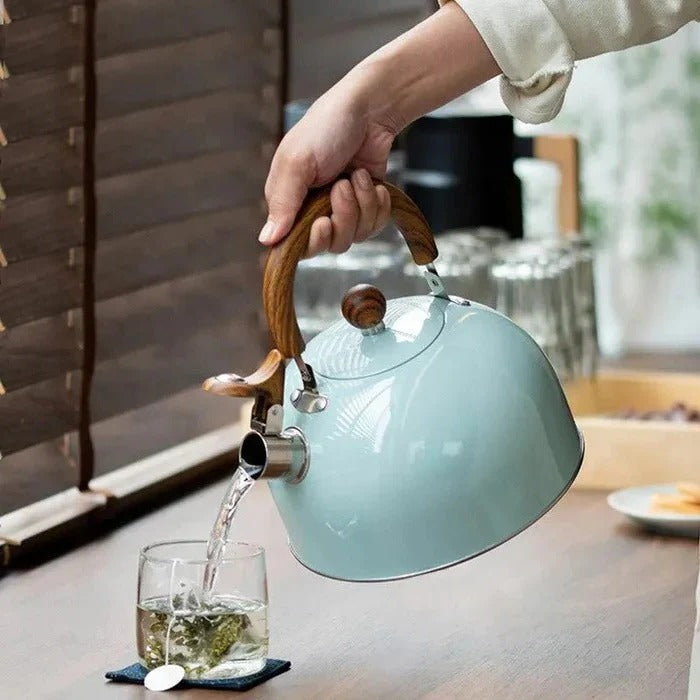 Premium Stainless Steel Whistling Stovetop Kettle with Heat-Resistant Handle - 2.5 Quart Teakettle for Safe and Efficient Boiling