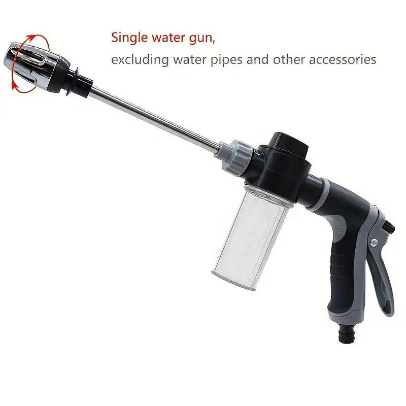 Premium Stainless Steel Garden Hose Nozzle with Ergonomic Long Handle & Multiple Spray Modes for Versatile Watering