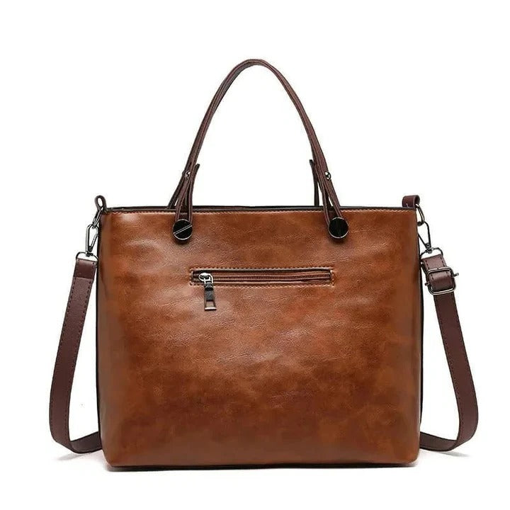 Elegant Minimalist Classic Leather Handbag - Timeless Style & Versatile Functionality