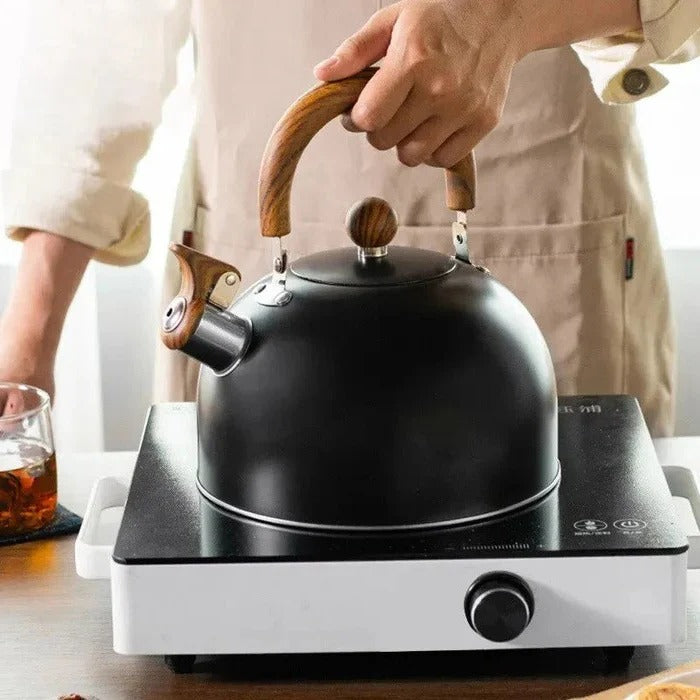 Premium Stainless Steel Whistling Stovetop Kettle with Heat-Resistant Handle - 2.5 Quart Teakettle for Safe and Efficient Boiling