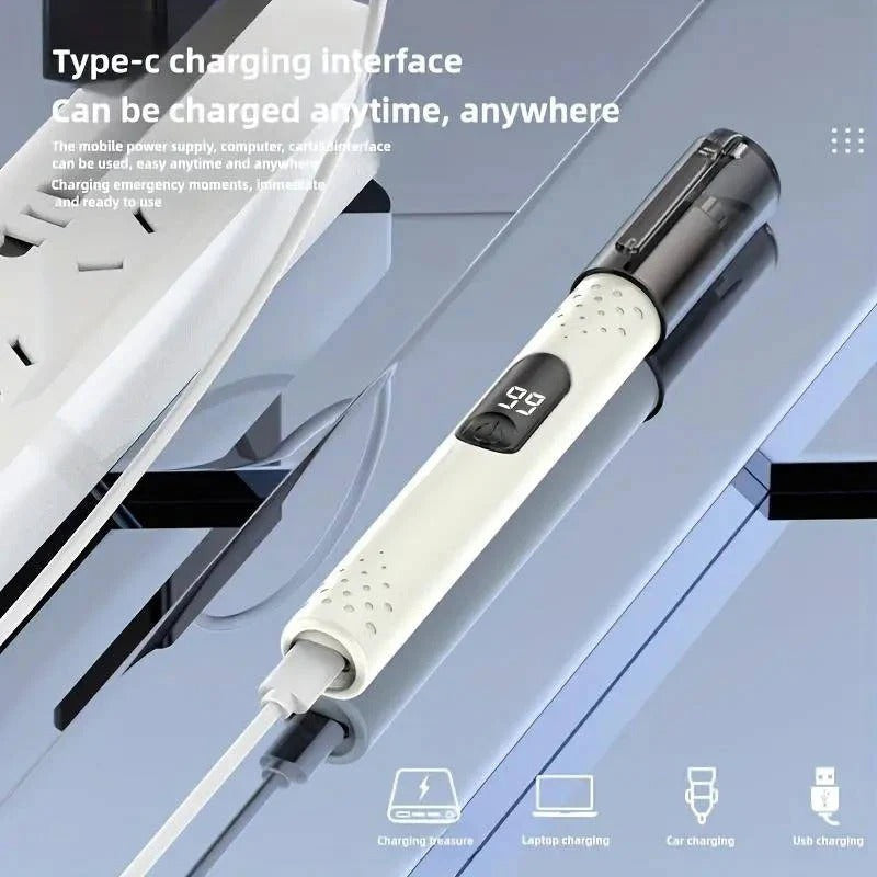 Unisex USB Rechargeable Nose and Ear Hair Trimmer - Precision Grooming Tool for Men and Women
