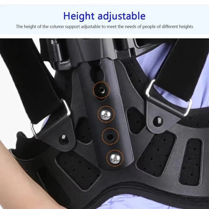 Adjustable Spinal Support Brace with Height Control & Ergonomic Posture Correction - Ideal for Back Pain Relief