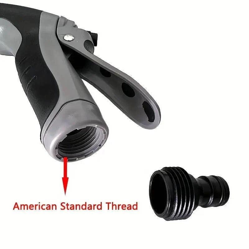 Premium Stainless Steel Garden Hose Nozzle with Ergonomic Long Handle & Multiple Spray Modes for Versatile Watering