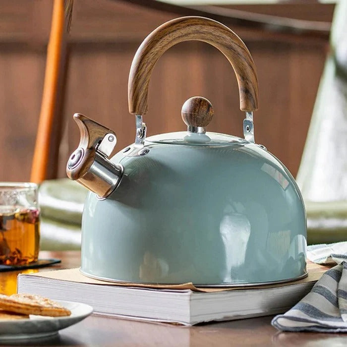 Premium Stainless Steel Whistling Stovetop Kettle with Heat-Resistant Handle - 2.5 Quart Teakettle for Safe and Efficient Boiling