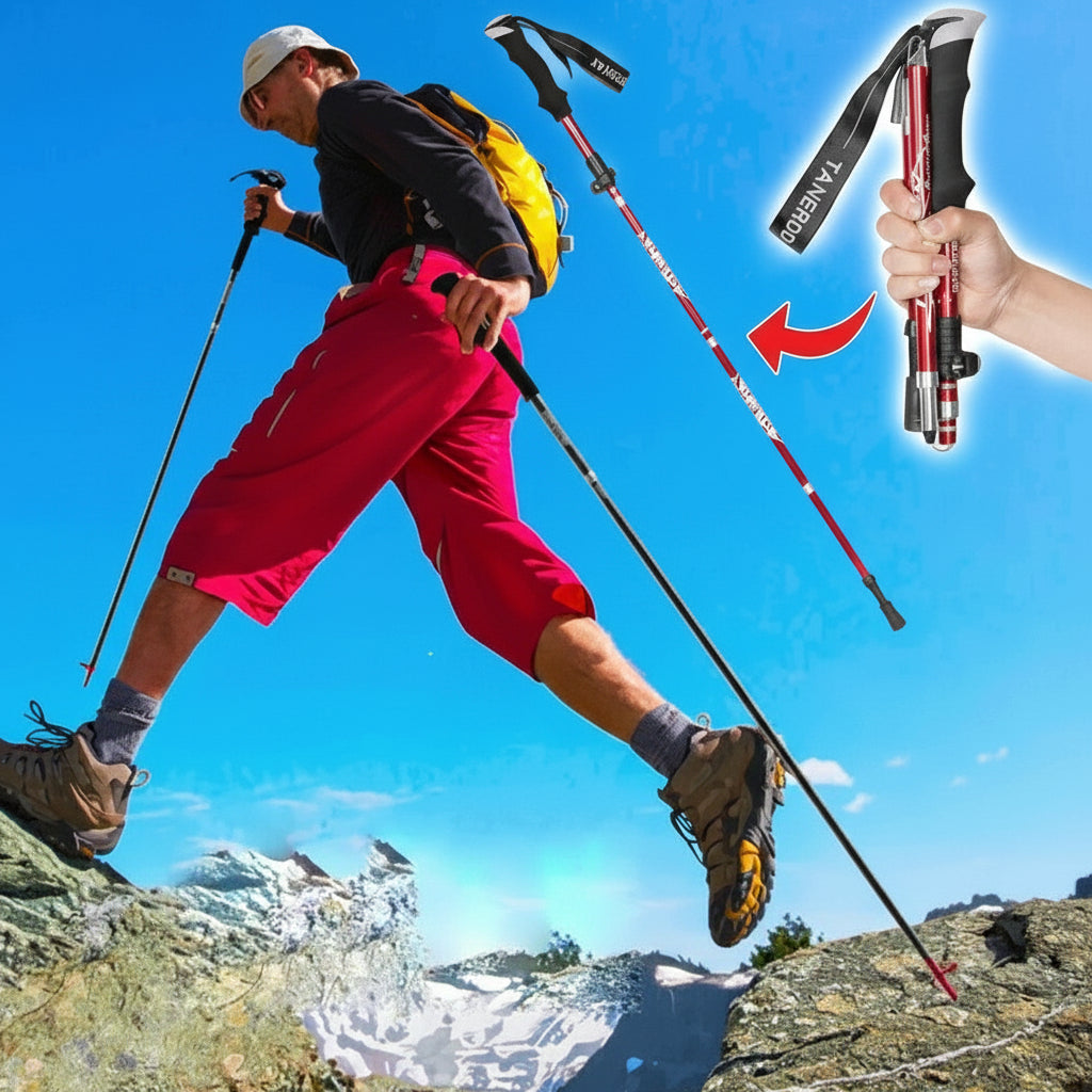 Adjustable Foldable Hiking Poles - Lightweight Trekking Gear for Outdoor Adventures
