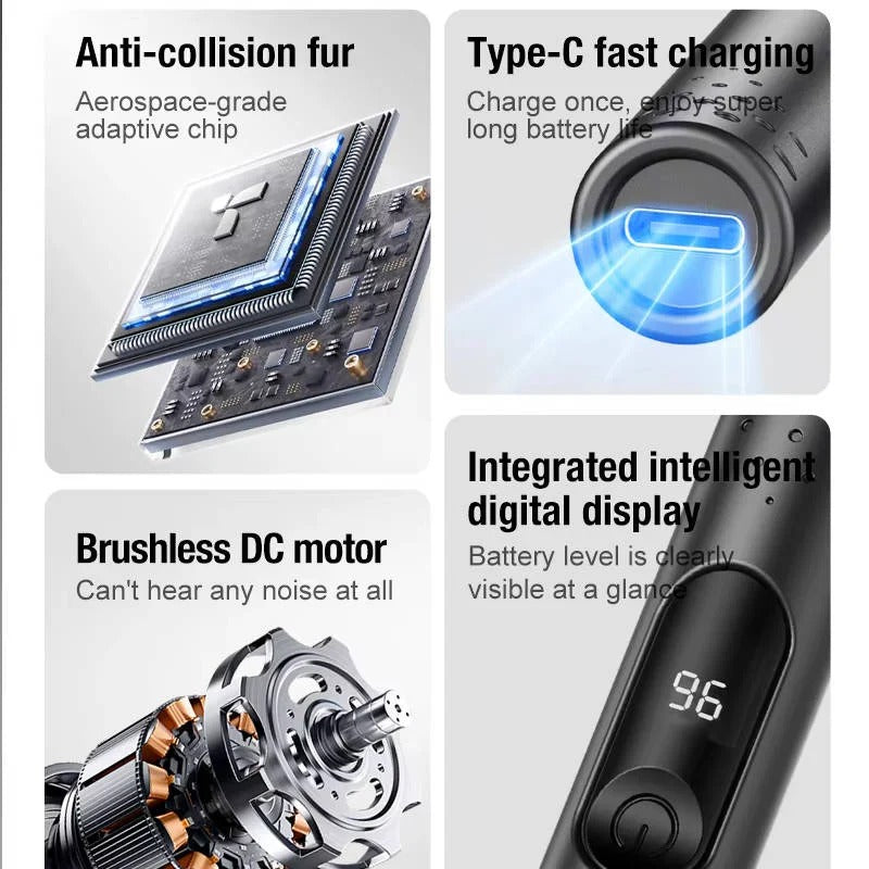 Unisex USB Rechargeable Nose and Ear Hair Trimmer - Precision Grooming Tool for Men and Women