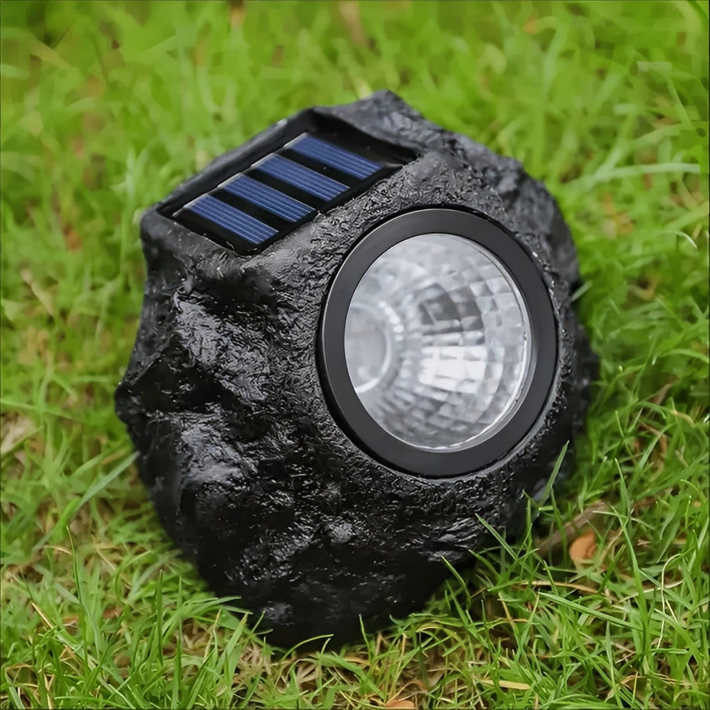 Stone-Style Solar LED Garden Spotlight with Automatic Light Sensor - Eco-Friendly Outdoor Lighting