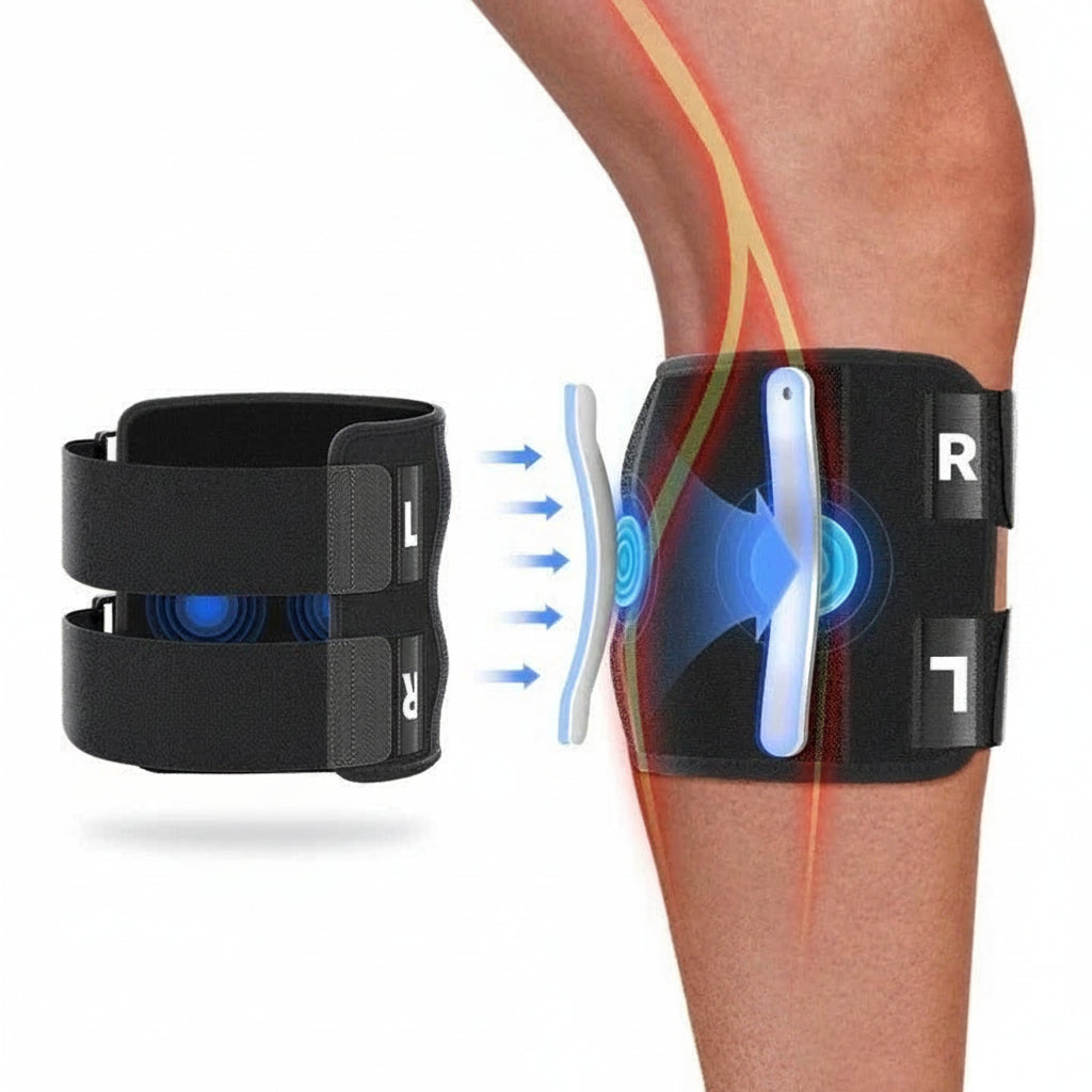 Adjustable Knee Support Brace with Dual Pads & Buckle Straps for Optimal Comfort and Stability