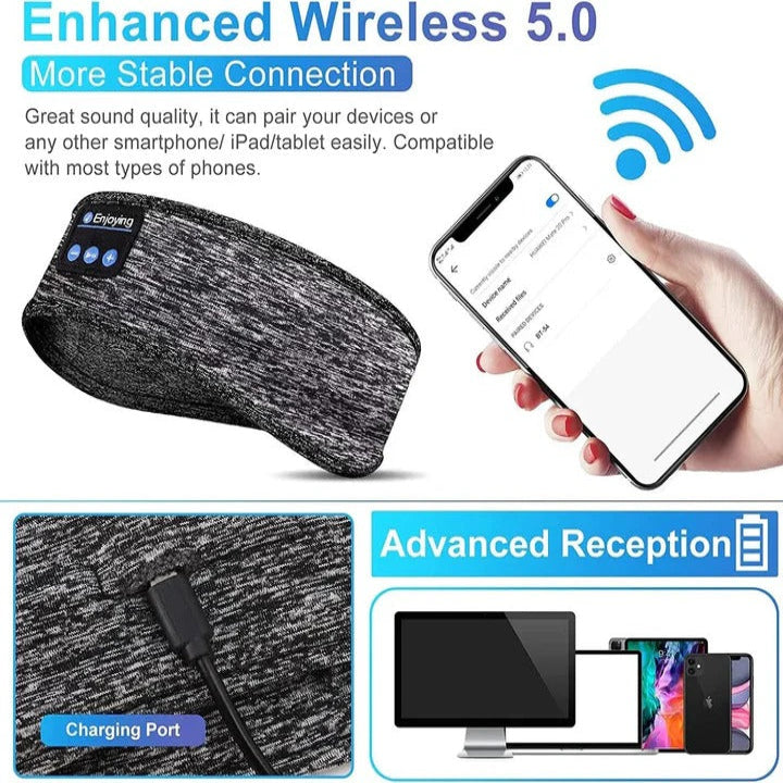 Wireless Sleep Headband & Sports Headphones - Comfortable Bluetooth Headset for Workouts & Relaxation