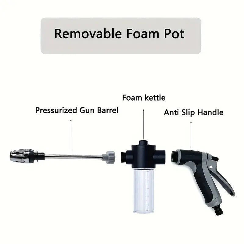 Premium Stainless Steel Garden Hose Nozzle with Ergonomic Long Handle & Multiple Spray Modes for Versatile Watering