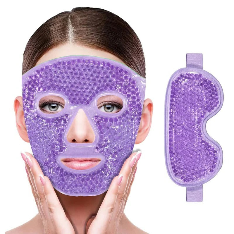 Versatile Reusable Gel Eye and Face Mask - Hot & Cold Therapy Cooling Wrap for Relaxation and Relief