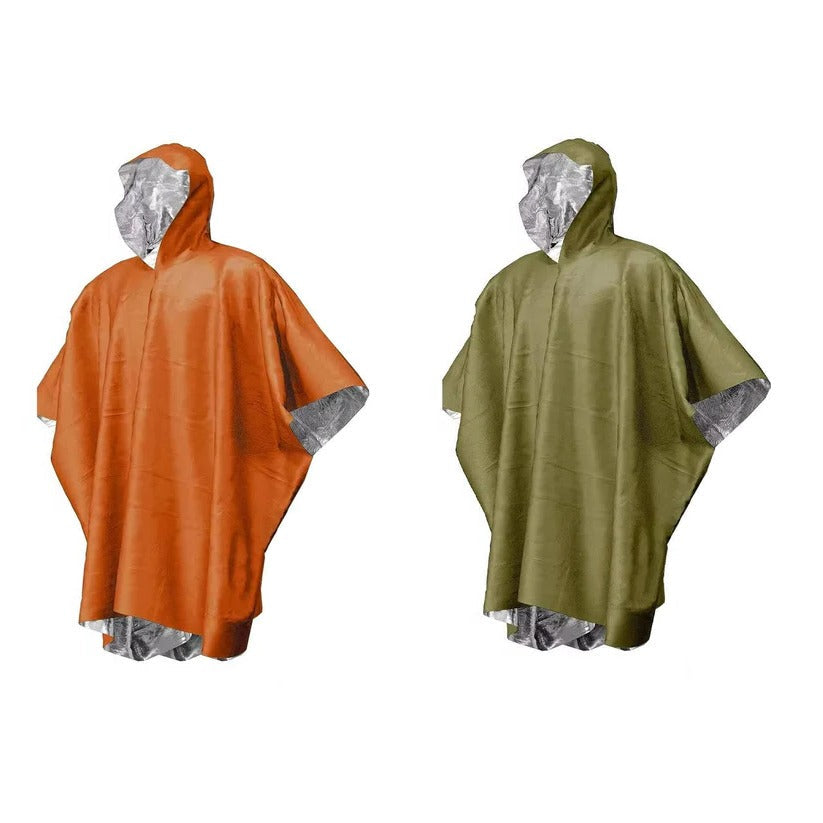 Unisex Reversible Rain Poncho Set - 2 Pack for Hiking, Camping & Outdoor Adventures