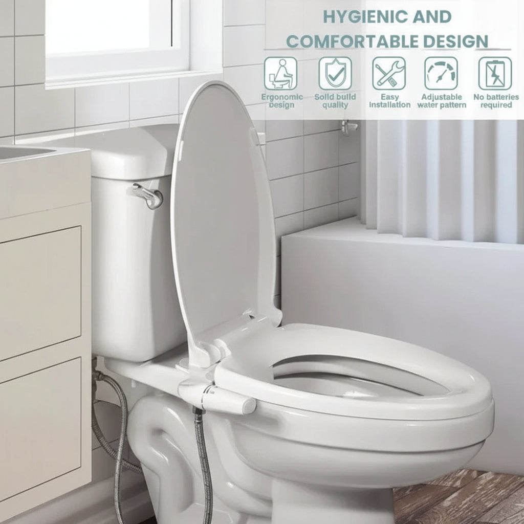 Dual Nozzle Bidet Toilet Attachment - Rear & Gentle Wash for Ultimate Comfort & Hygiene