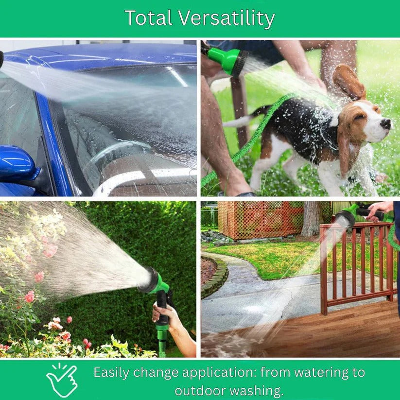 Premium Flexible Expandable Garden Hose with 10 Versatile Nozzle Settings - Lightweight, Durable, and Kink-Resistant