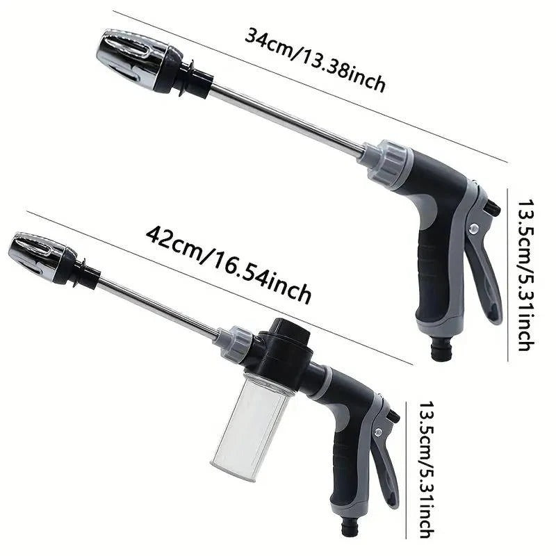 Premium Stainless Steel Garden Hose Nozzle with Ergonomic Long Handle & Multiple Spray Modes for Versatile Watering