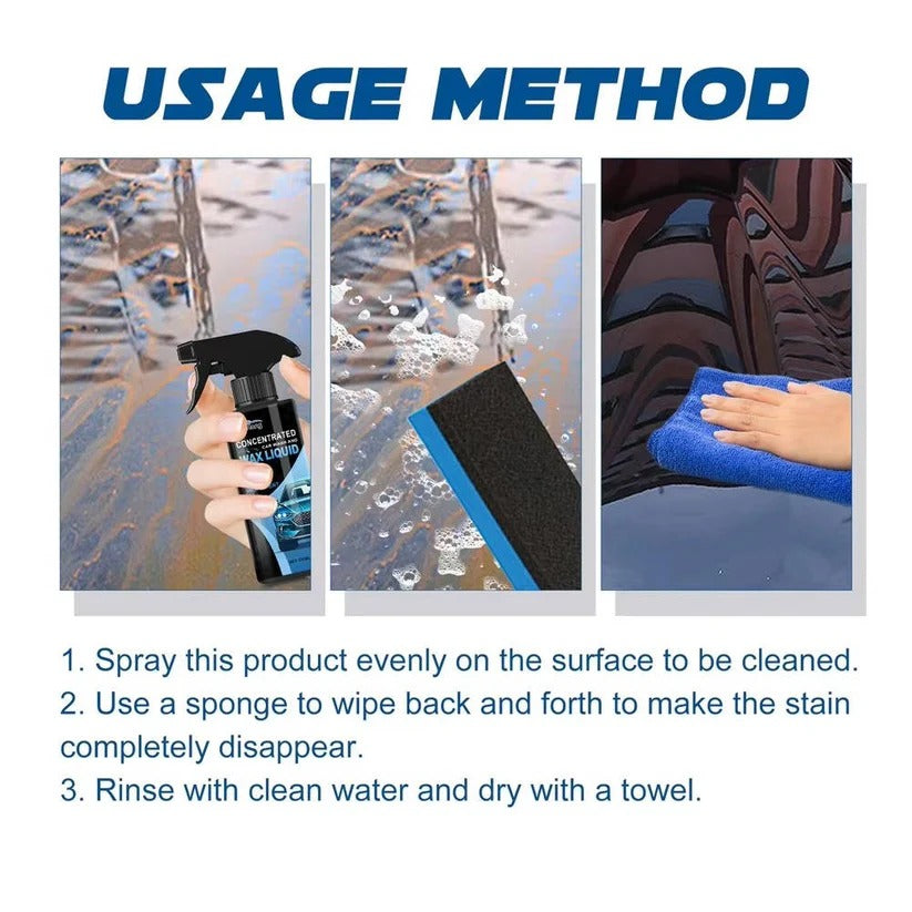 Ceramic Car Paint Protection Spray Kit - Gloss Finish with Microfiber Towel & Sponge for Ultimate Shine and Durability