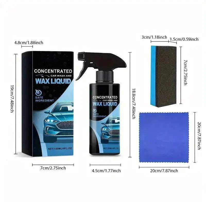 Ceramic Car Paint Protection Spray Kit - Gloss Finish with Microfiber Towel & Sponge for Ultimate Shine and Durability