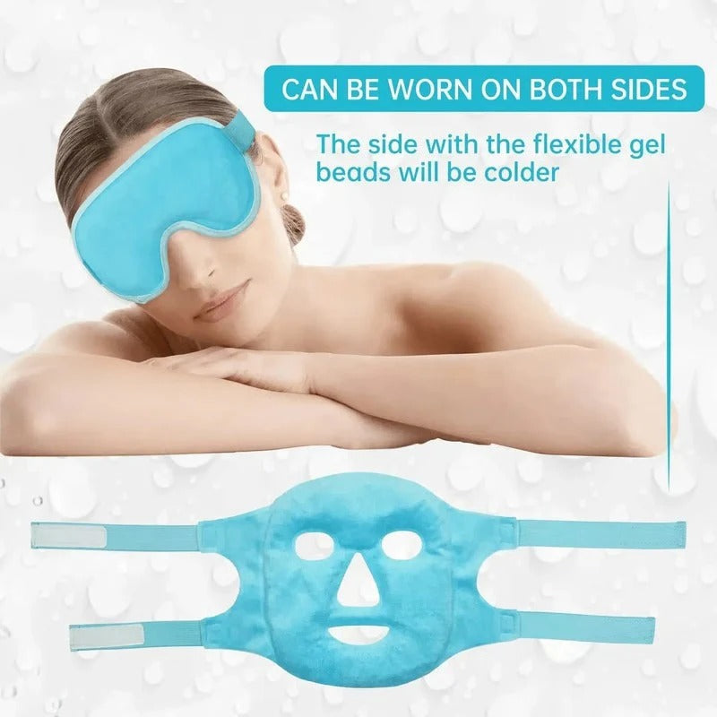 Versatile Reusable Gel Eye and Face Mask - Hot & Cold Therapy Cooling Wrap for Relaxation and Relief