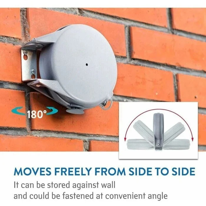 Retractable Wall-Mounted Washing Line - Space-Saving Drying Solution for Indoor & Outdoor Use