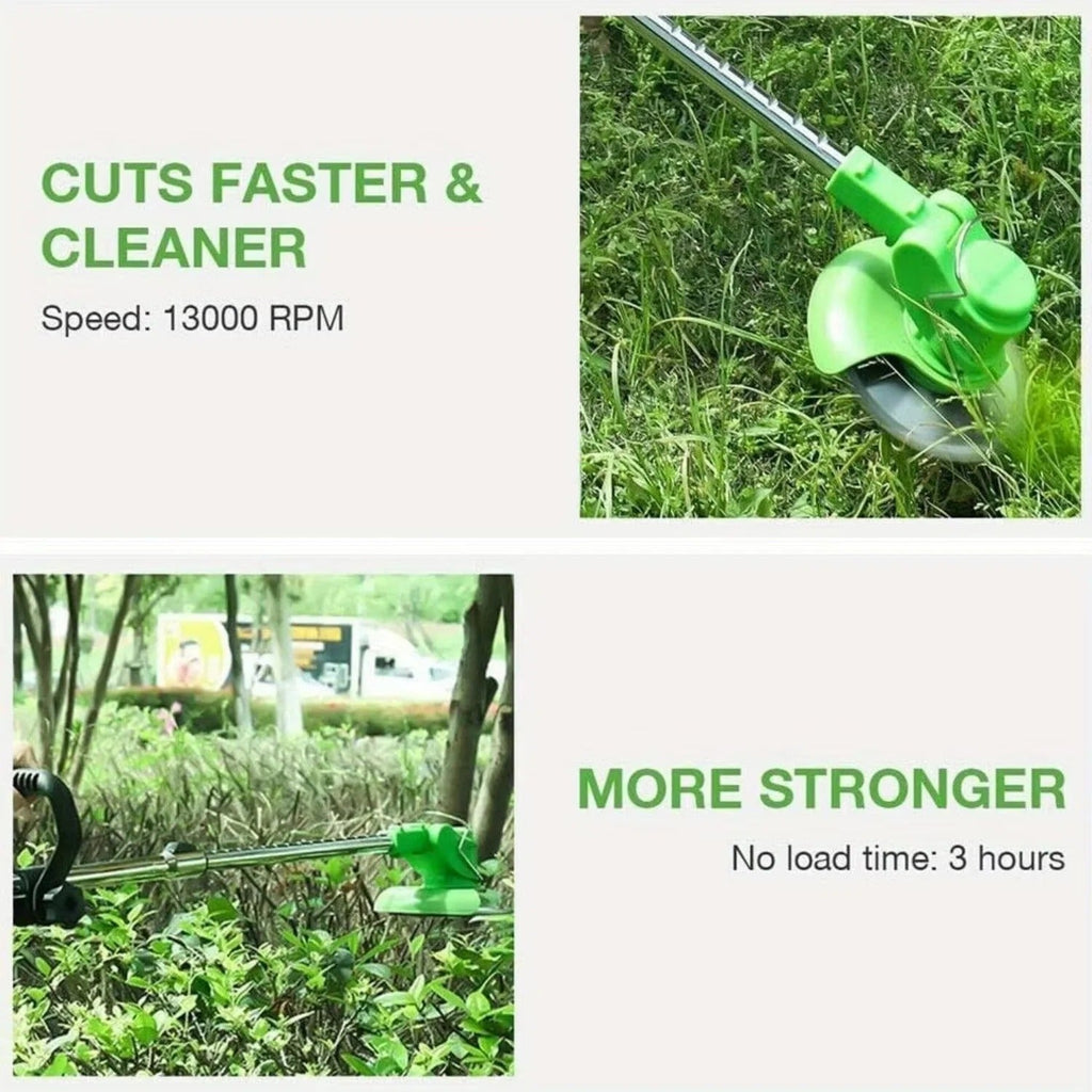 Cordless Adjustable Grass Trimmer with Dual 24V Batteries - Lightweight & Powerful for Effortless Lawn Care