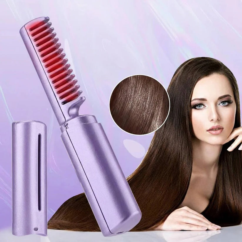 Cordless Ceramic Hair Styling Brush with Frizz Control - Ionic Technology for Smooth, Sleek Hair