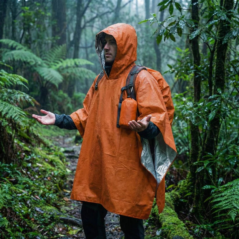 Unisex Reversible Rain Poncho Set - 2 Pack for Hiking, Camping & Outdoor Adventures