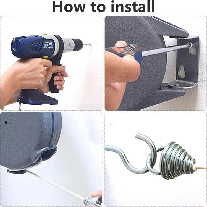 Retractable Wall-Mounted Washing Line - Space-Saving Drying Solution for Indoor & Outdoor Use