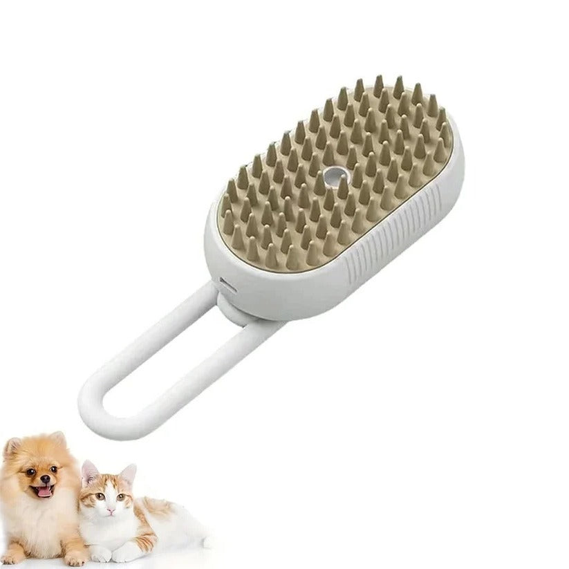 2-in-1 Pet Grooming Brush with Steam Spray & Hair Removal Comb - Effortless Pet Care Tool for Dogs & Cats