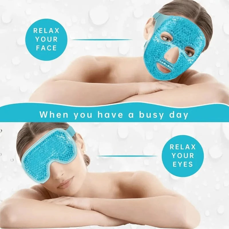 Versatile Reusable Gel Eye and Face Mask - Hot & Cold Therapy Cooling Wrap for Relaxation and Relief