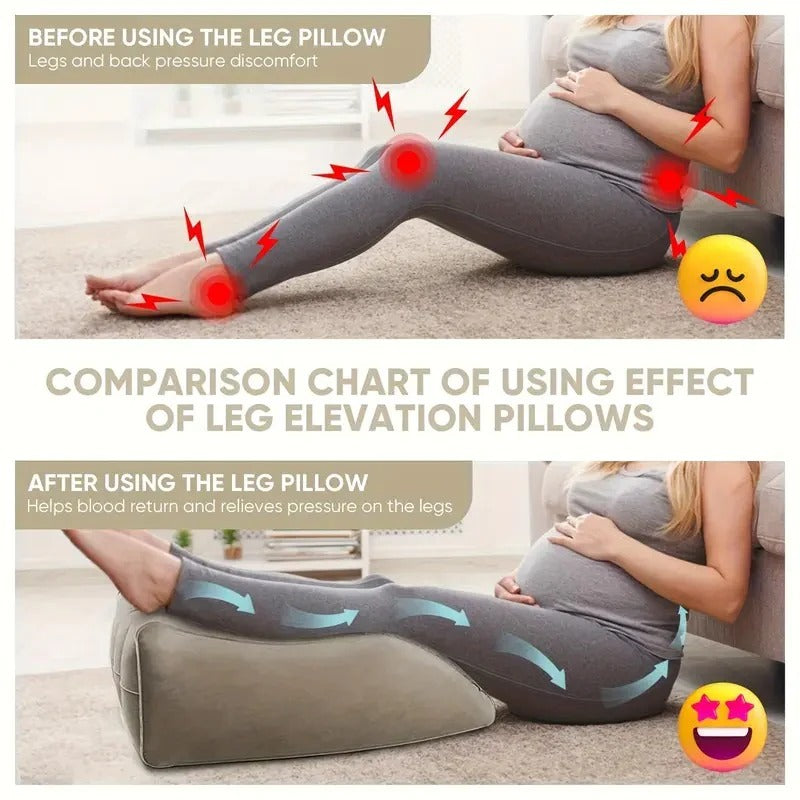 Adjustable Inflatable Leg Rest Pillow with Storage - Elevate Comfort for Travel & Home Use