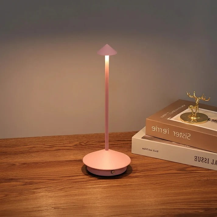 Portable Wireless LED Table Lamp - Touch Control Dimming, Rechargeable & Stylish Design