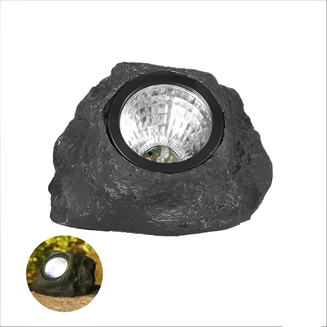 Stone-Style Solar LED Garden Spotlight with Automatic Light Sensor - Eco-Friendly Outdoor Lighting