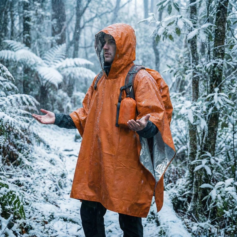 Unisex Reversible Rain Poncho Set - 2 Pack for Hiking, Camping & Outdoor Adventures