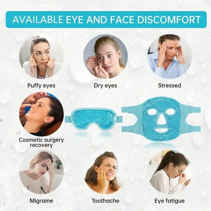 Versatile Reusable Gel Eye and Face Mask - Hot & Cold Therapy Cooling Wrap for Relaxation and Relief