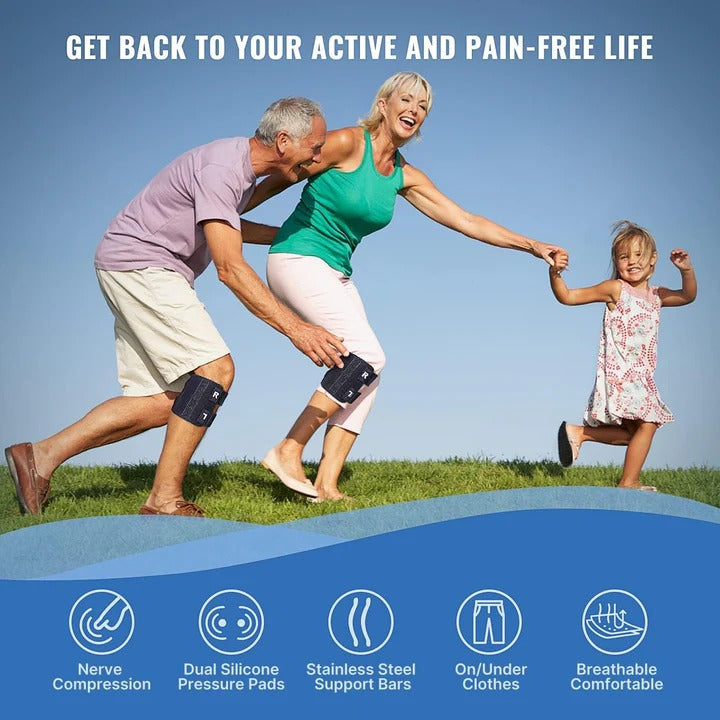 Adjustable Knee Support Brace with Dual Pads & Buckle Straps for Optimal Comfort and Stability
