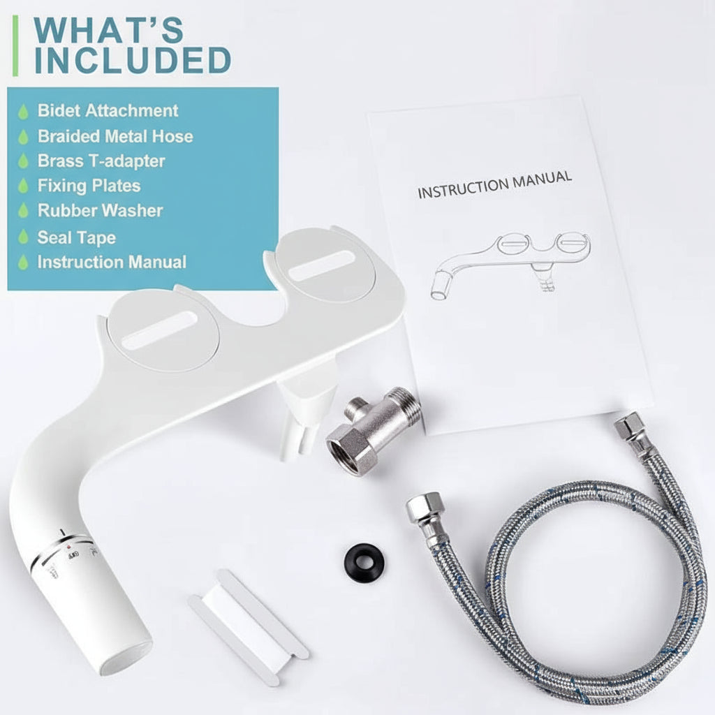 Dual Nozzle Bidet Toilet Attachment - Rear & Gentle Wash for Ultimate Comfort & Hygiene