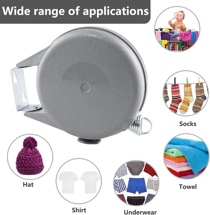 Retractable Wall-Mounted Washing Line - Space-Saving Drying Solution for Indoor & Outdoor Use